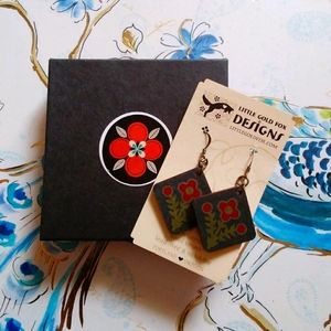 Eco-Friendly Artisan Little Gold Fox Earrings